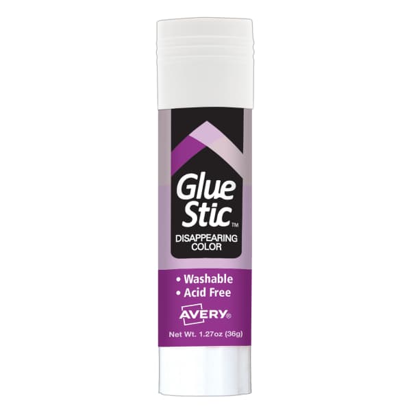 Avery&reg; Glue Stic Disappearing Purple Color, 1.27 oz., Permanent, 1/EA